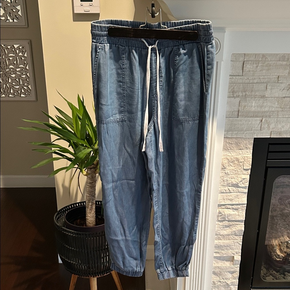 Womens Blue Denim Jogger Jeans